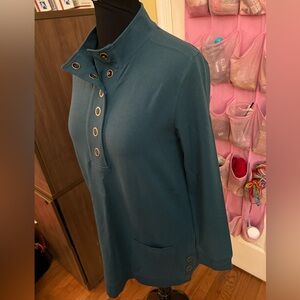 Soft Surroundings, teal, tunic pull-over, sz M, soft & warm material.